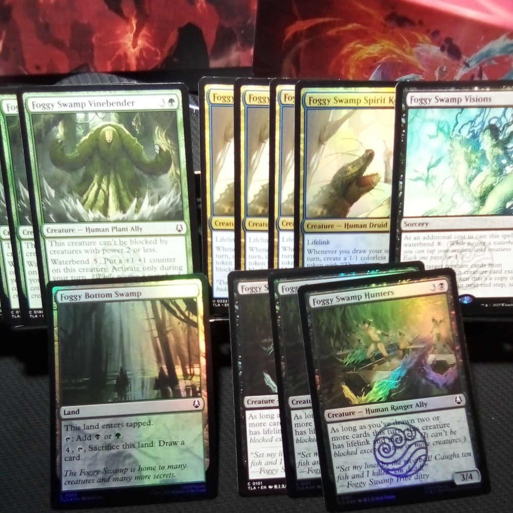 Set Of 13 MTG Foggy Swamp Cards From Avatar The Last Airbender ~ Some Foil